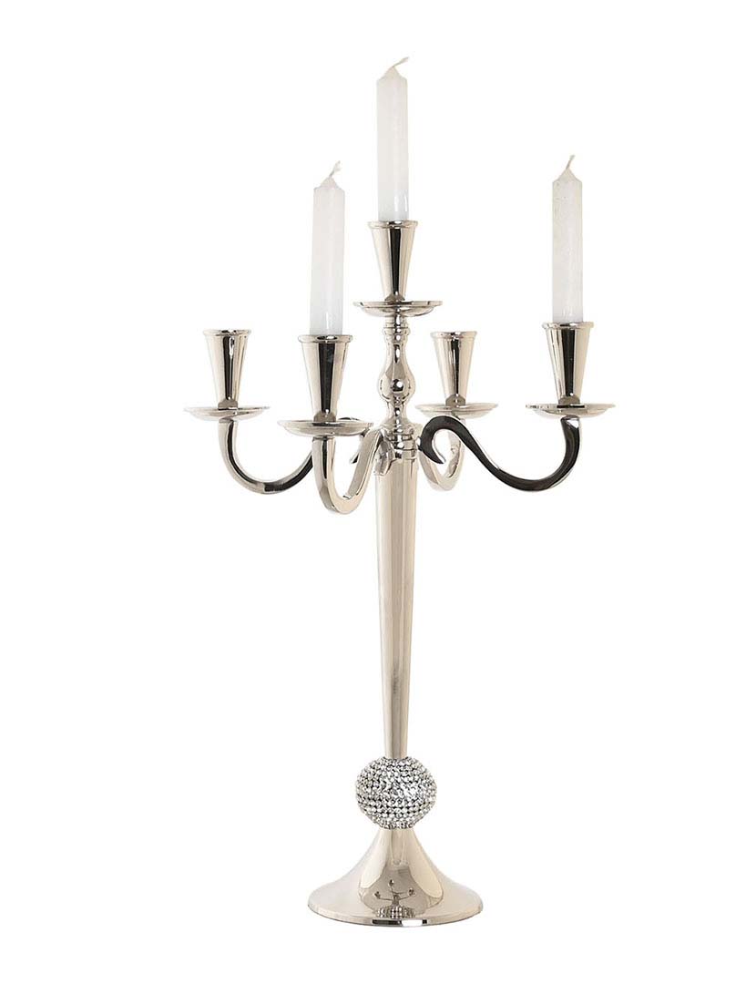 Candelabros de Alumínio Acrílico Cromado