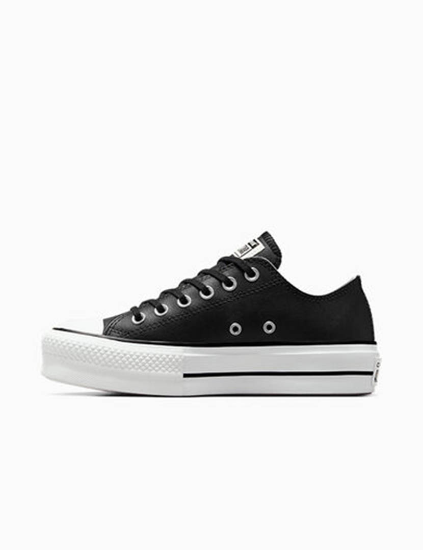 All Star Chuck Taylor Low Lift Platform Leather Preto