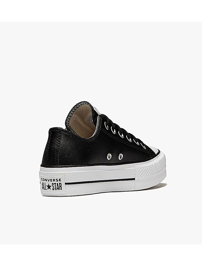 All Star Chuck Taylor Low Lift Platform Leather Preto