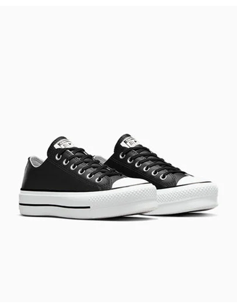 All Star Chuck Taylor Low Lift Platform Leather Preto