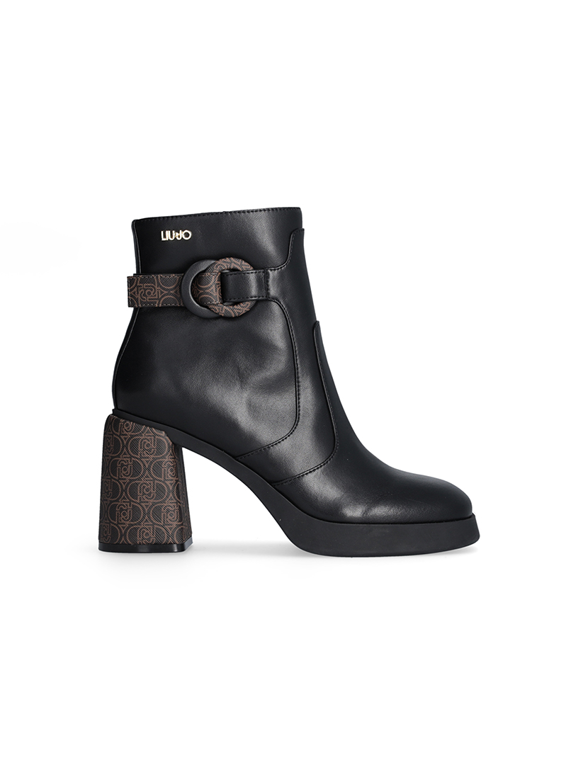 Bota Salto Alto Senhora Preto e Castanho