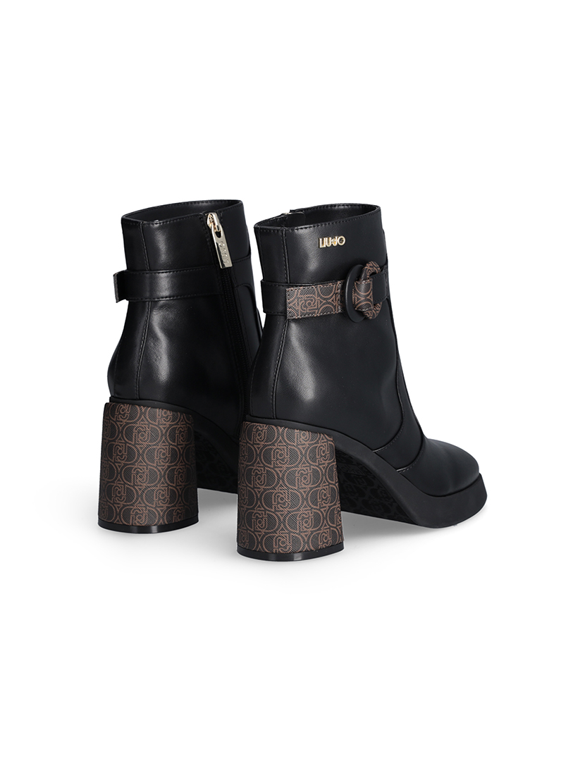 Bota Salto Alto Senhora Preto e Castanho