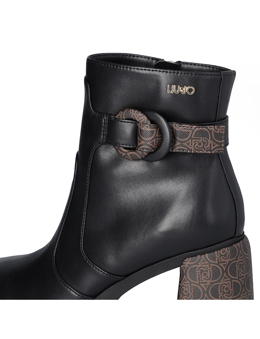 Bota Salto Alto Senhora Preto e Castanho