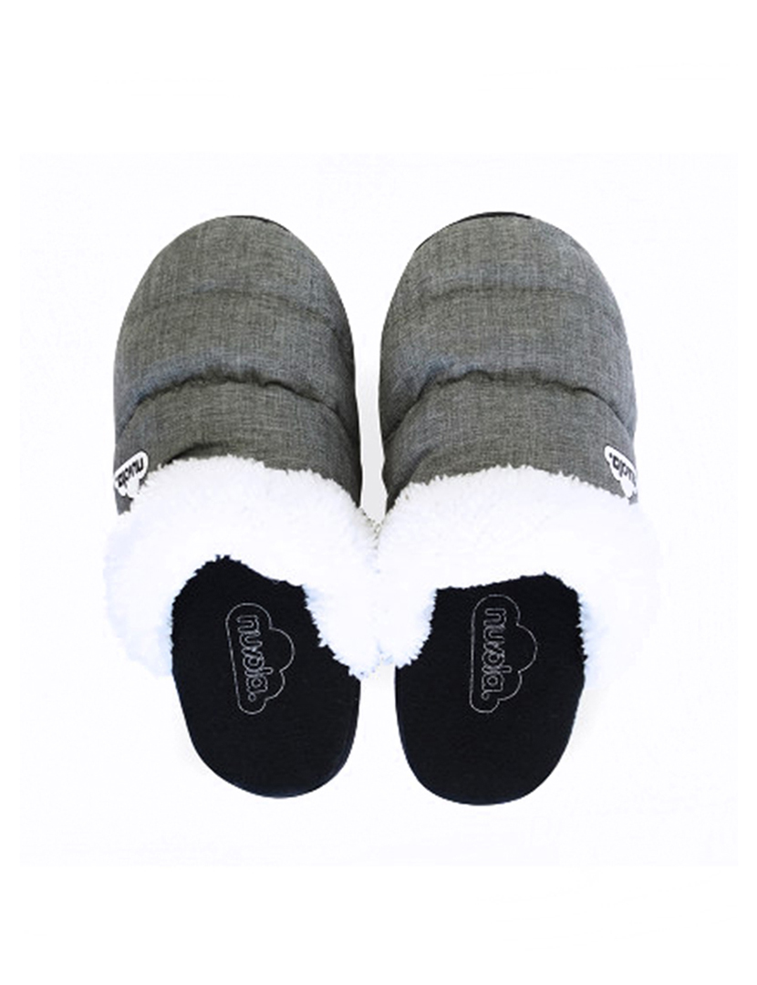 Chinelos de Casa Lã Sola Borracha Cinzento