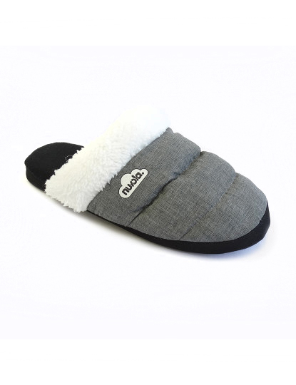 Chinelos de Casa Lã Sola Borracha Cinzento