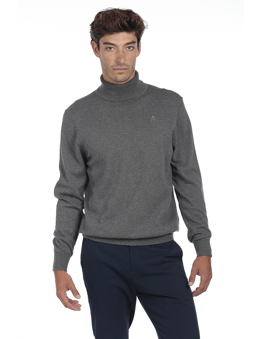 Camisola Gola Alta Homem Cinzento