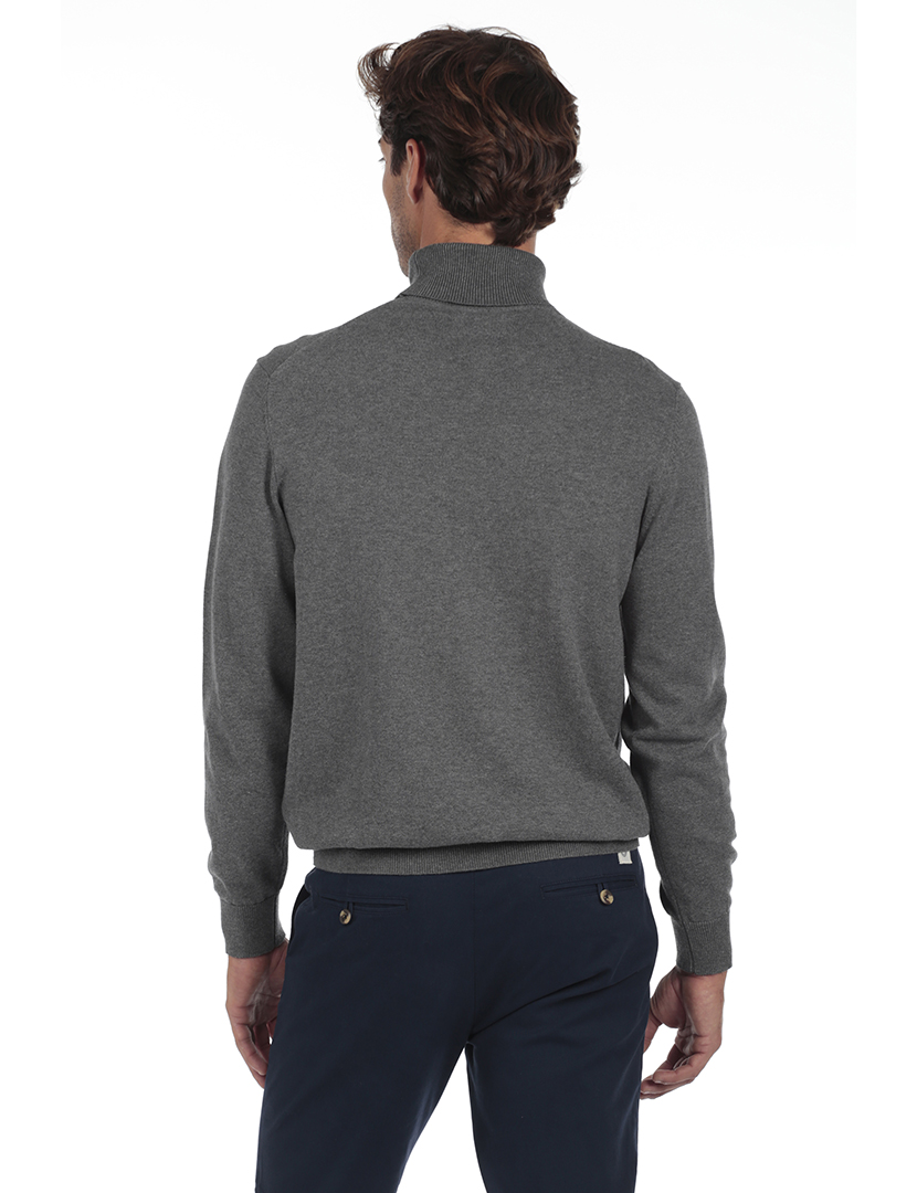 Camisola Gola Alta Homem Cinzento