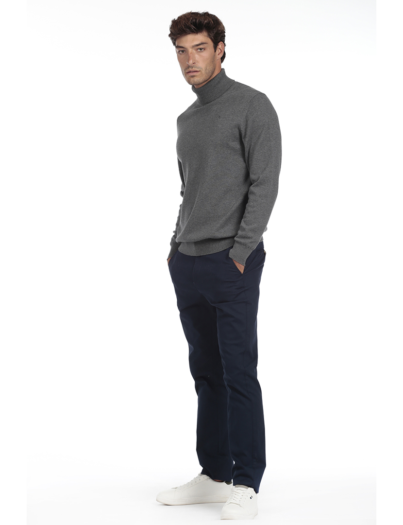 Camisola Gola Alta Homem Cinzento