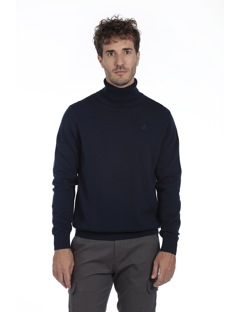 Camisola Gola Alta Homem Azul