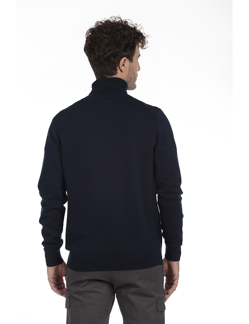 Camisola Gola Alta Homem Azul