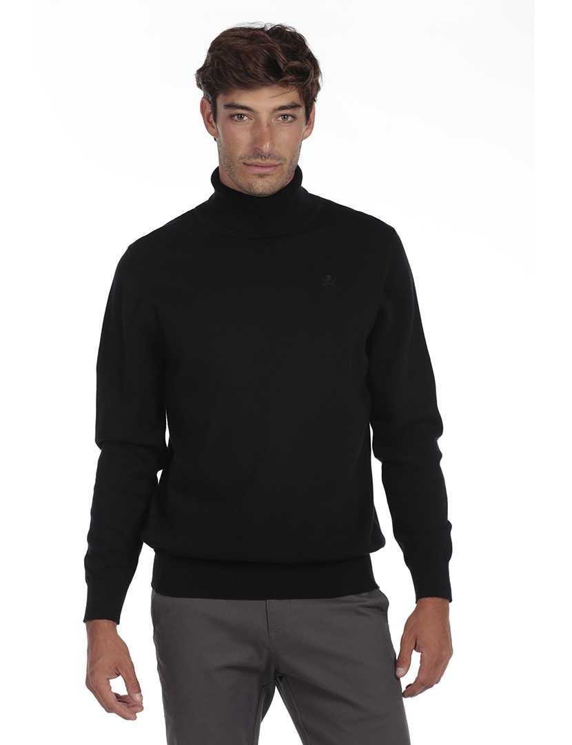 Camisola Gola Alta Homem Preto