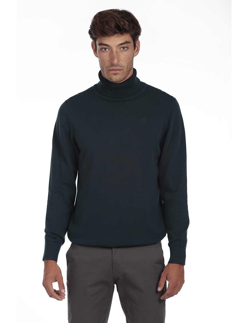 Camisola Gola Alta Homem Azul