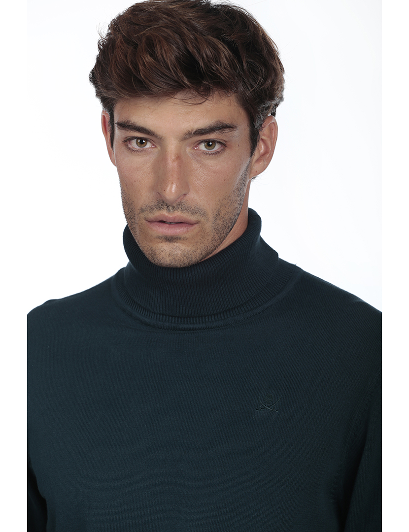 Camisola Gola Alta Homem Azul