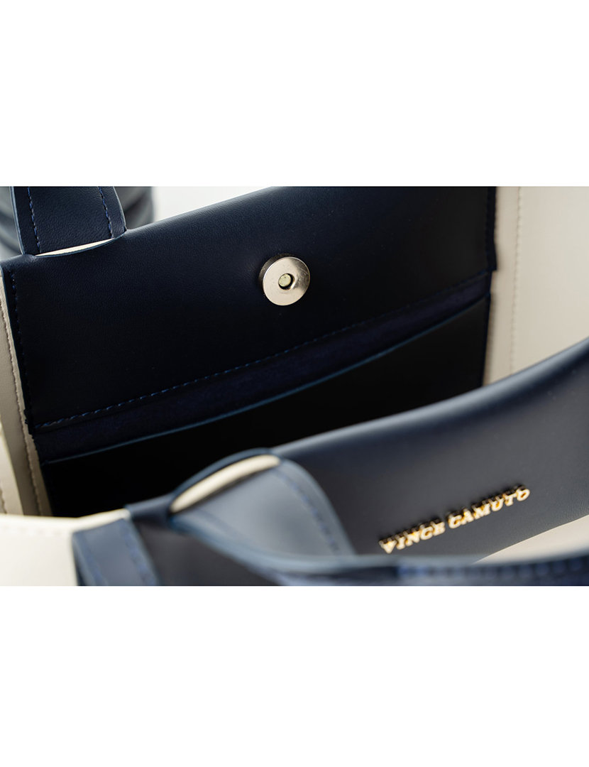 Tote Bag Senhora Umbria Bege e Azul Escuro