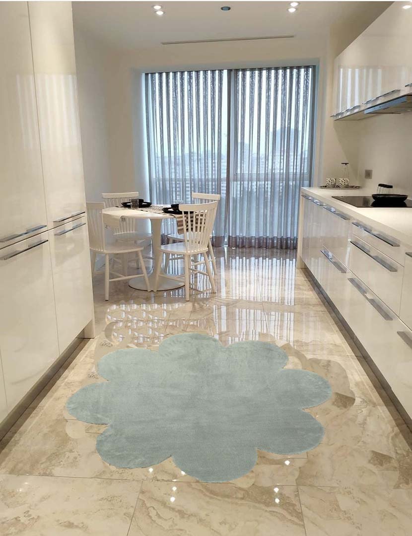 Tapete Daisy Plush Cinzento Claro