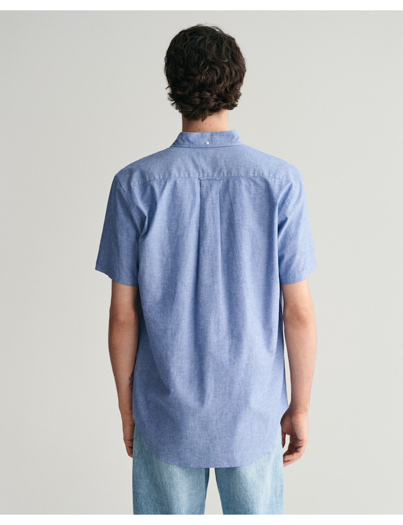 Camisa de Linho Regular Fit Azul