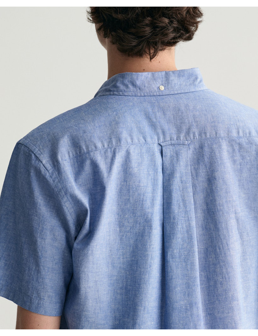 Camisa de Linho Regular Fit Azul