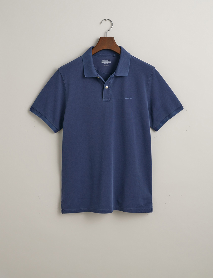 Pólo Regular Fit Sunfaded Piqué Azul