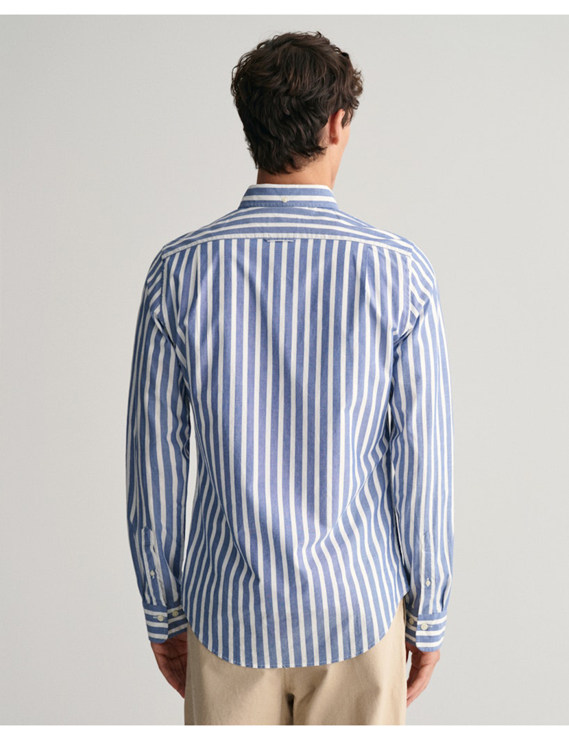 Camisa Riscas Reg Wide Azul