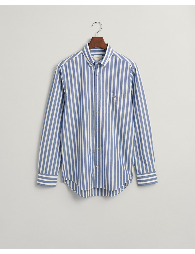 Camisa Riscas Reg Wide Azul