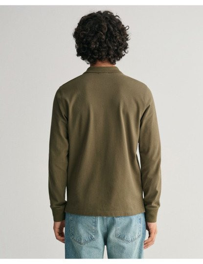 Pólo Manga Comprida Shield Piqué Verde