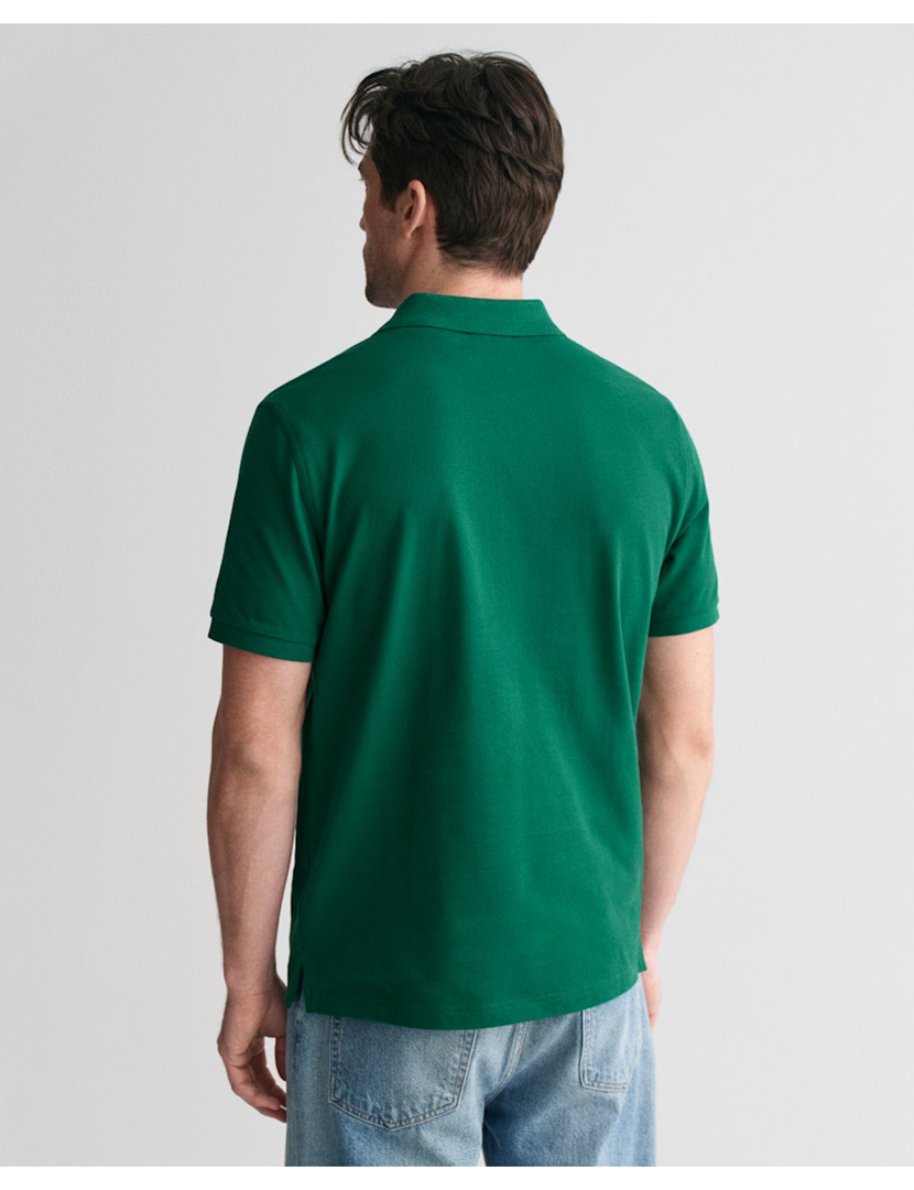 Pólo Regular Fit Shield Piqué Verde Escuro