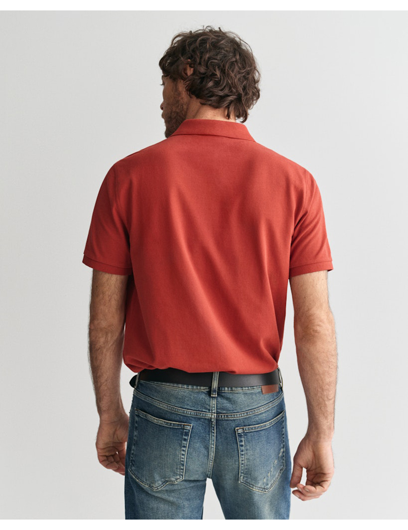 Pólo Regular Fit Shield Piqué Vermelho