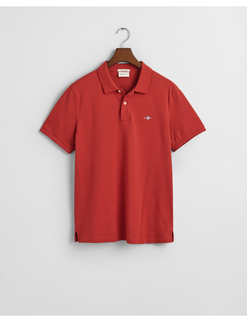 Pólo Regular Fit Shield Piqué Vermelho