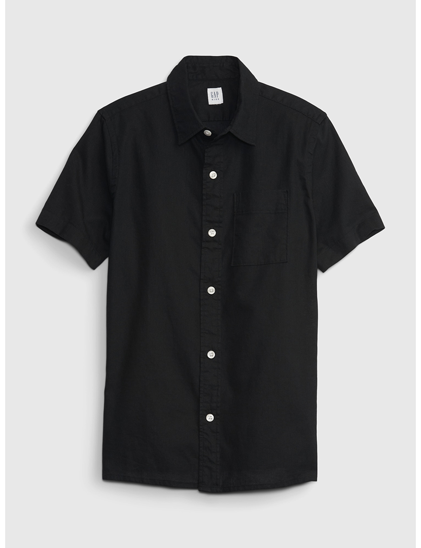 Camisa Manga Curta Rapaz Preto