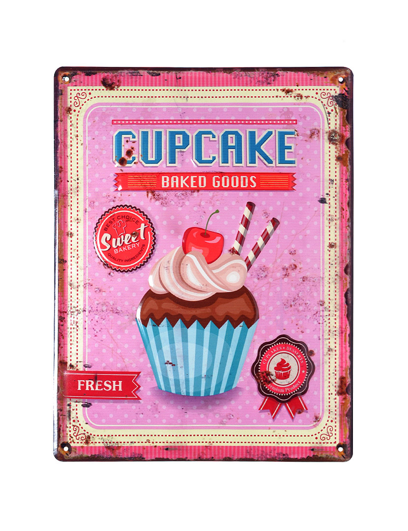 Placa Metálica Cupcake