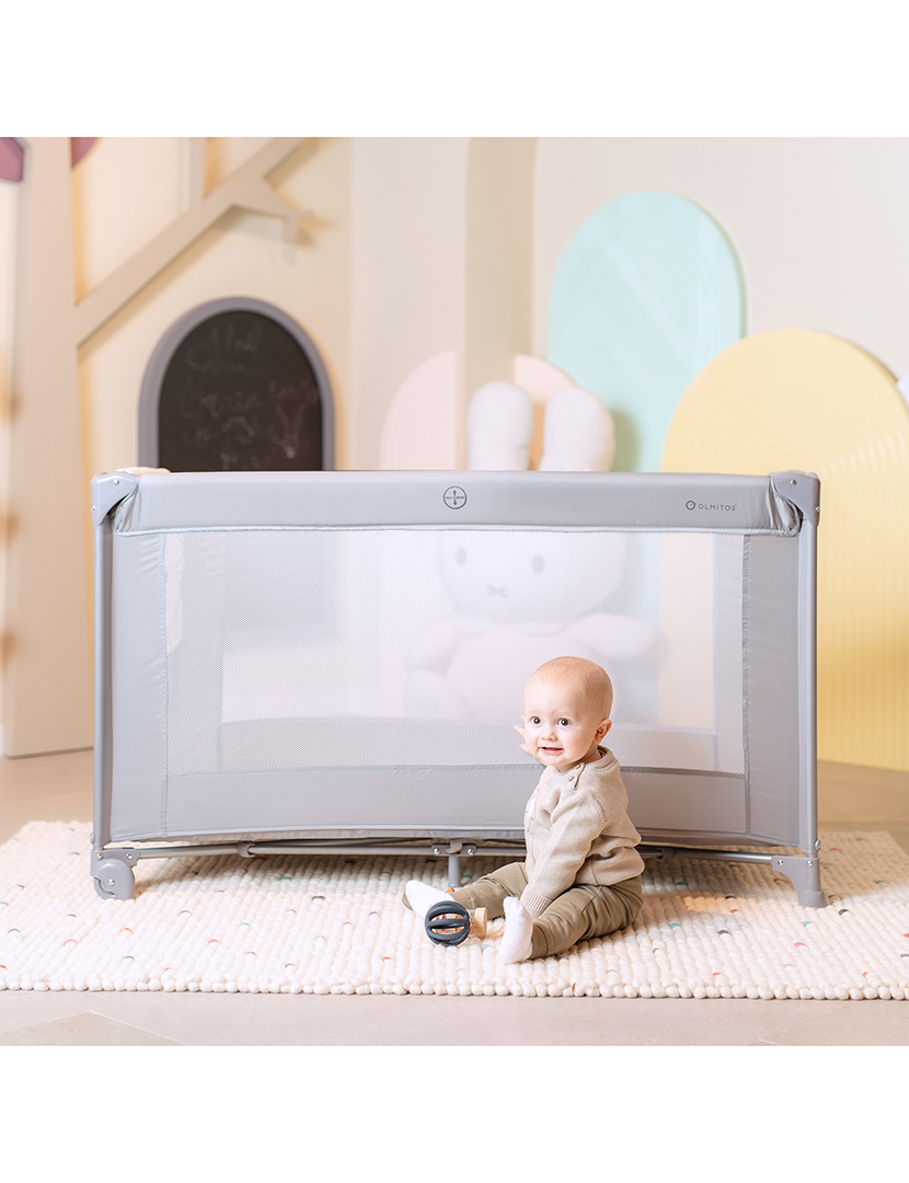 Berço De Viagem Básico Cinzento Claro