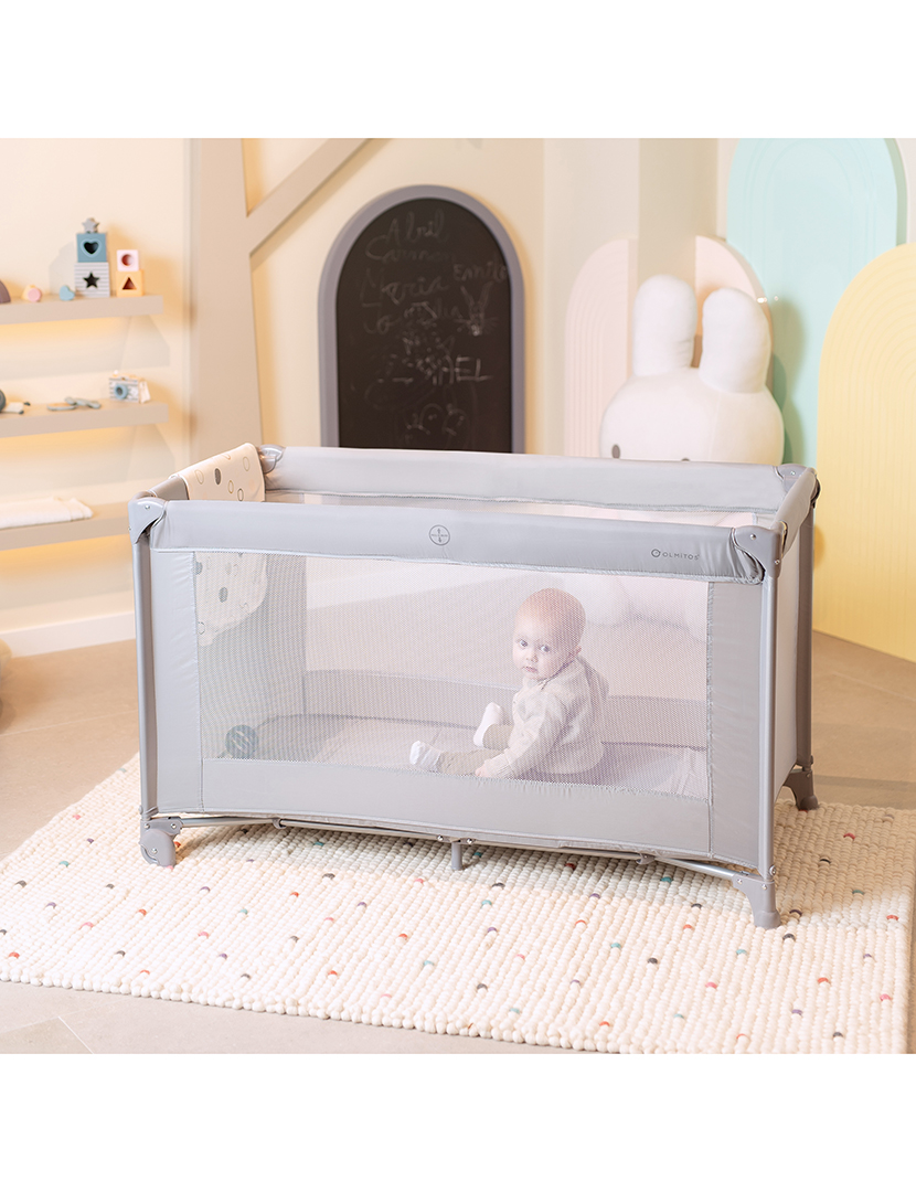 Berço De Viagem Básico Cinzento Claro