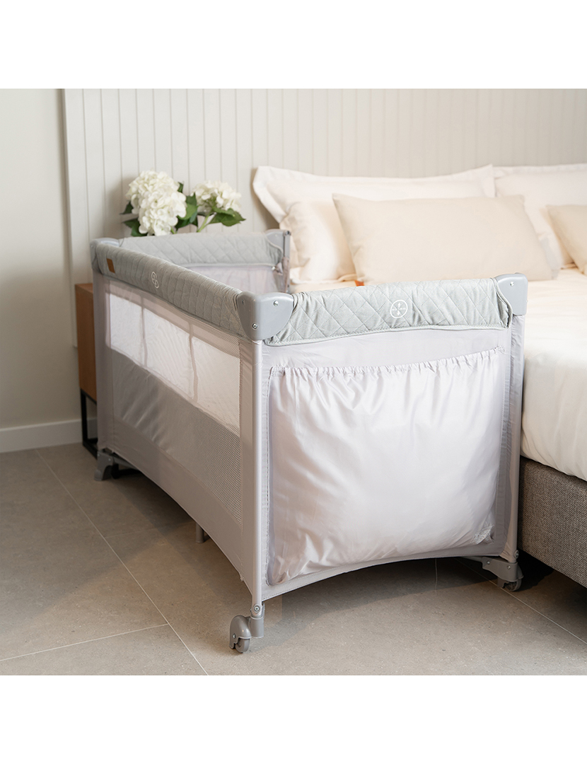 Berço De Viagem Co-Sleeping Cinzento Claro