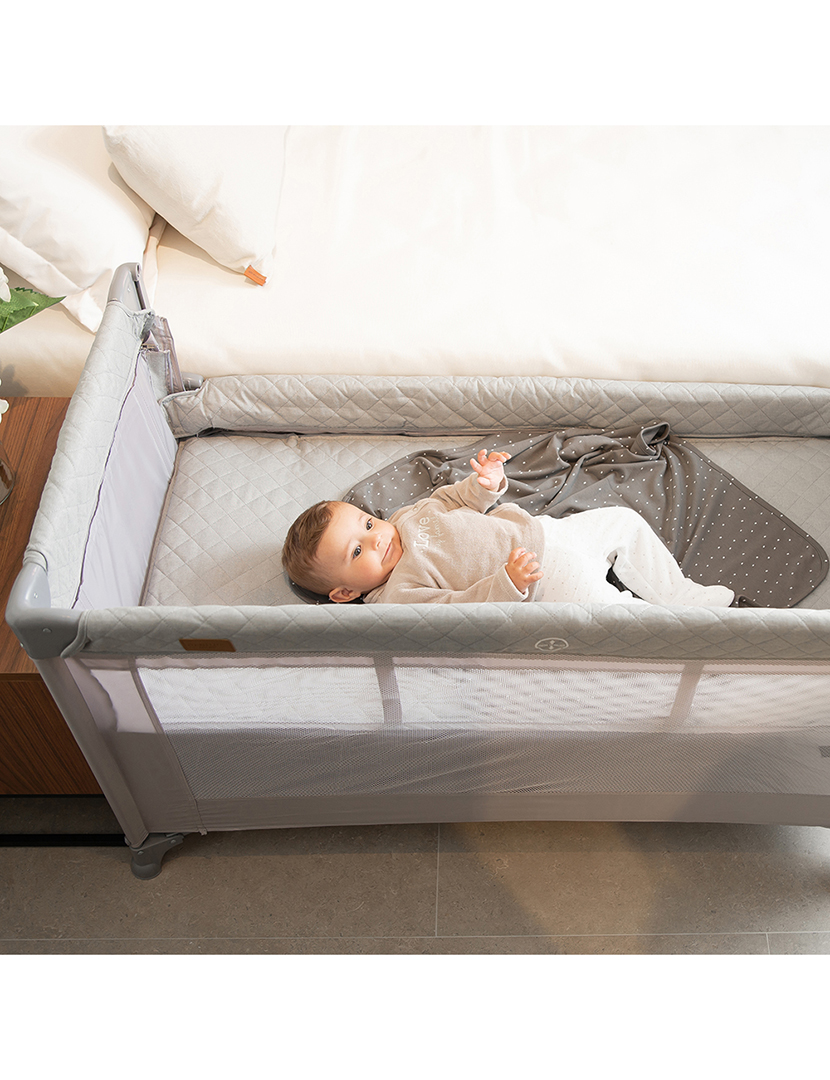 Berço De Viagem Co-Sleeping Cinzento Claro