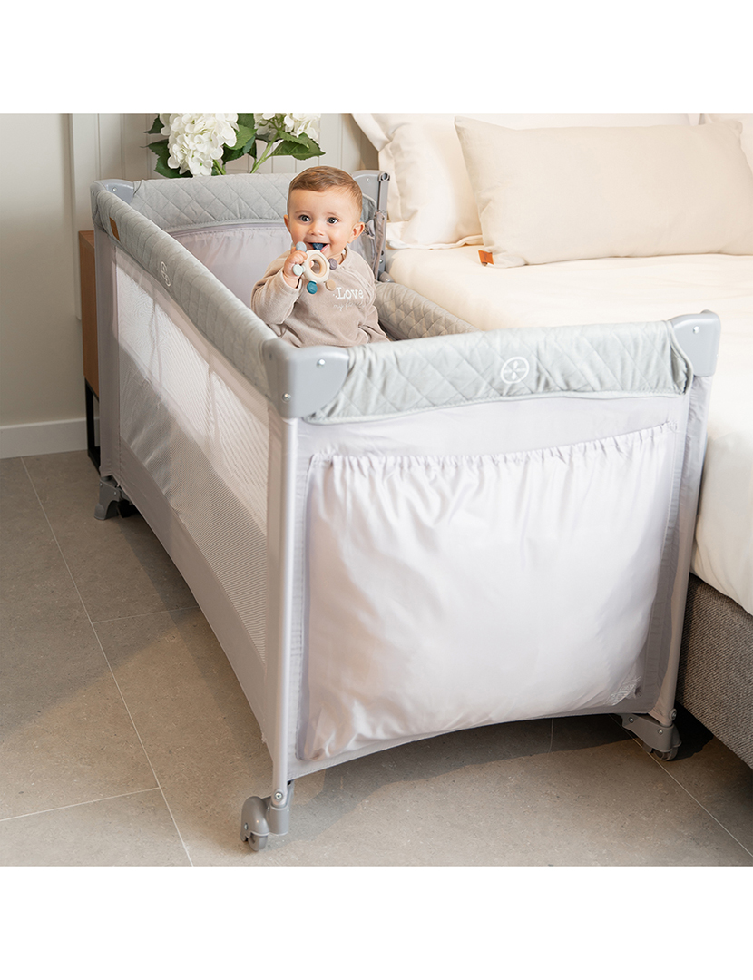 Berço De Viagem Co-Sleeping Cinzento Claro