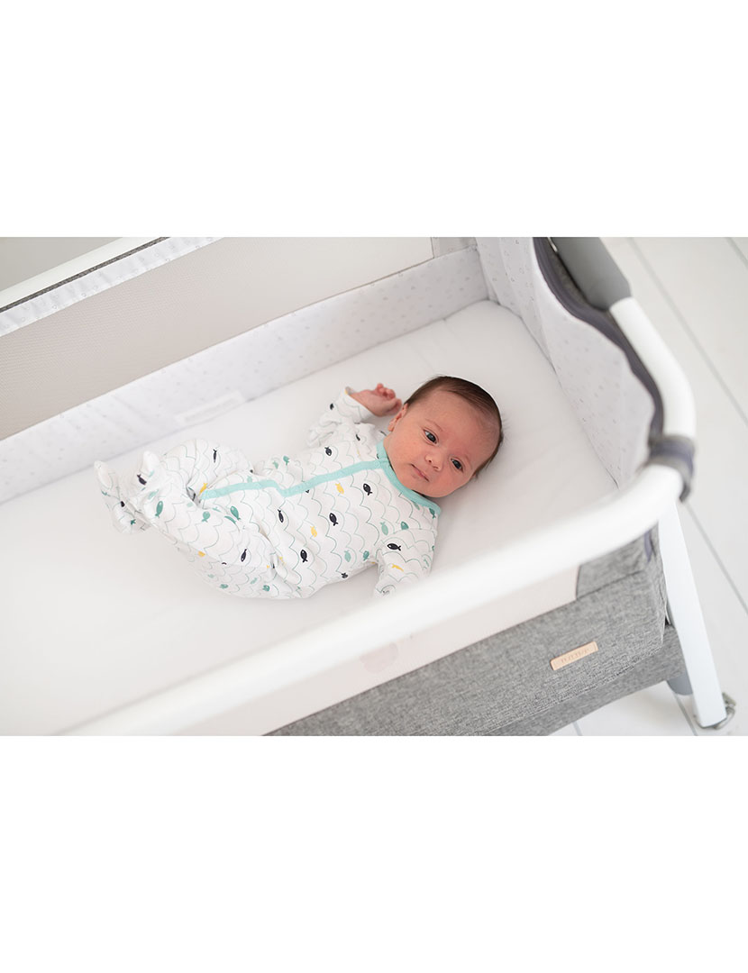 Mini Berço Cozee Lite Cinzento e Branco