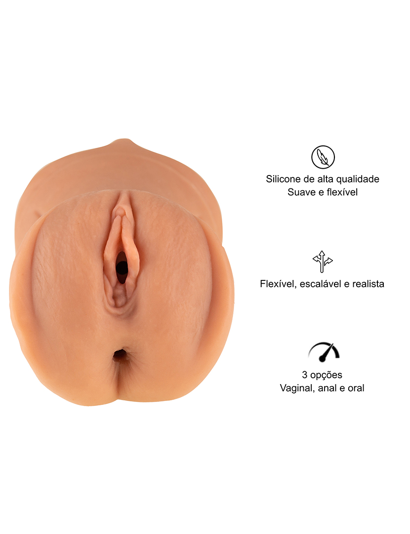 Masturbador Masculino - Treinador de prazo - 3 em 1 - Tamanho M