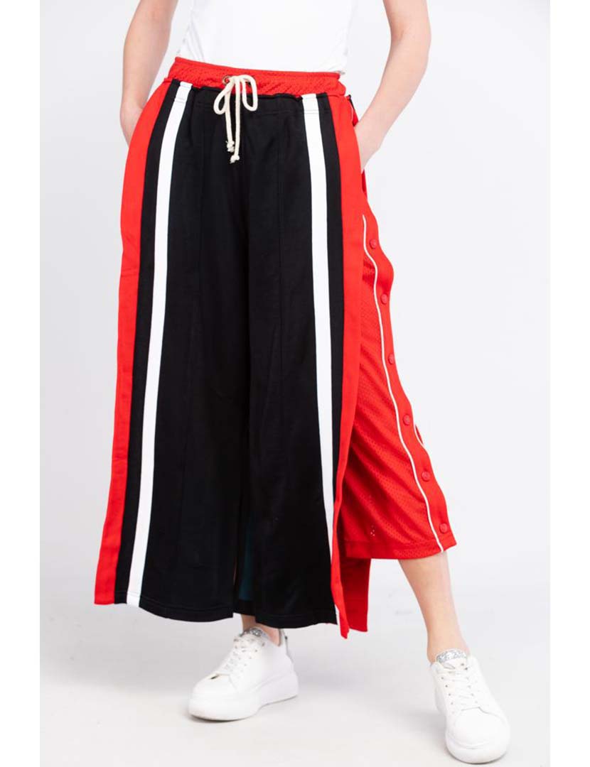 Calças Senhora Preto e Vermelho