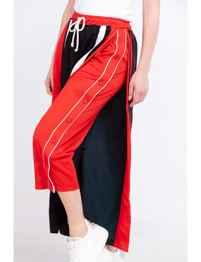 Calças Senhora Preto e Vermelho