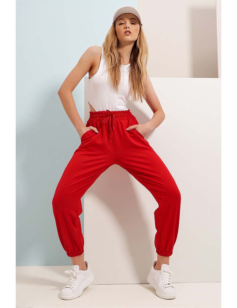 Calças Treino Senhora Vermelho