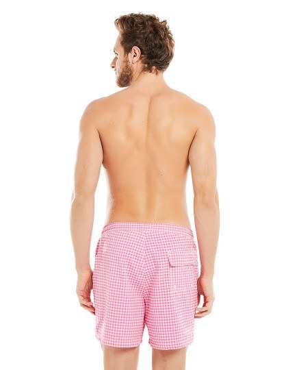 Calções Banho Homem Wresh Rosa e Branco