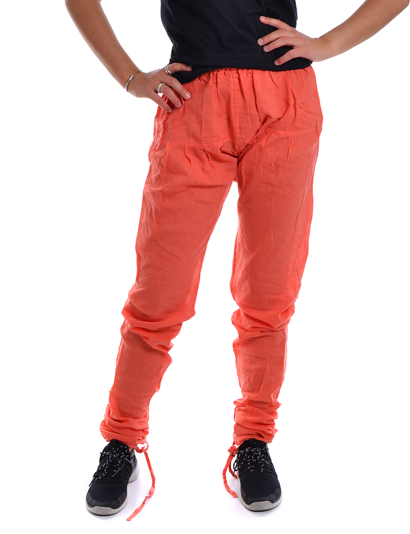 Calças Senhora Sem Pregas Casual Laranja