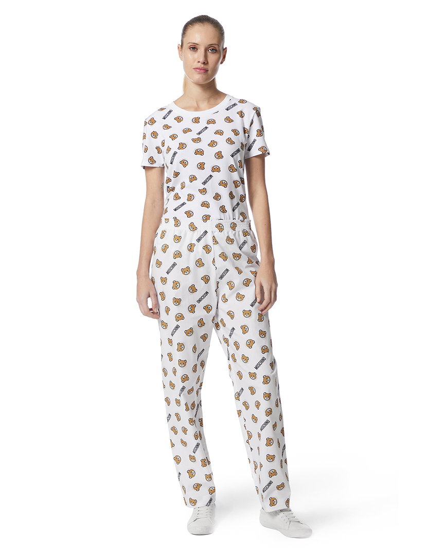 Calças Pijama Senhora Branco com Estampado