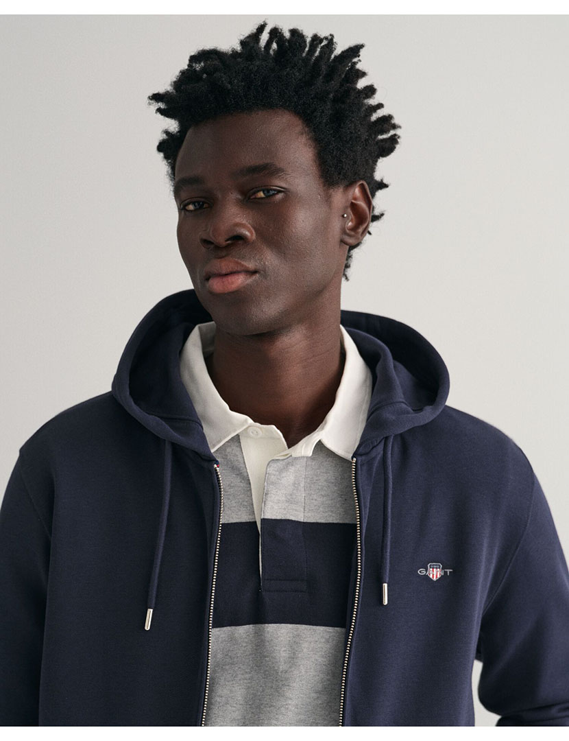 Sweatshirt zip Shield Logo Azul Marinho