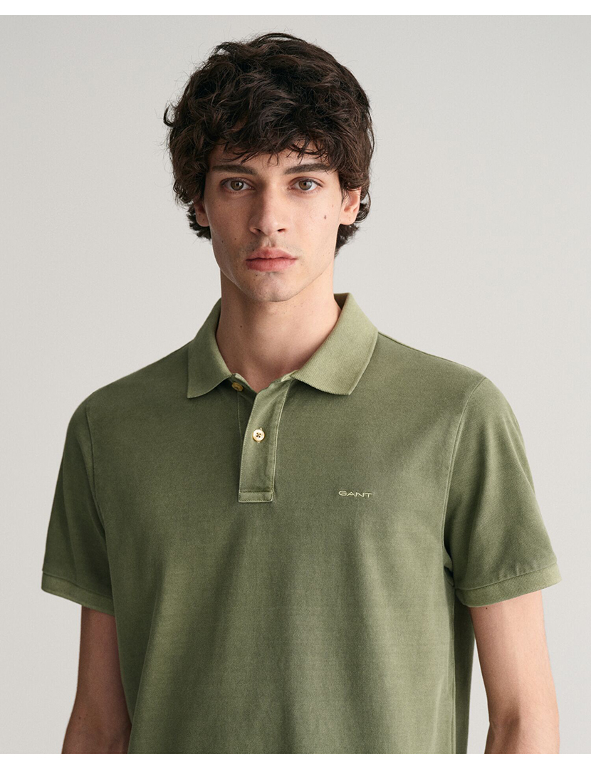 Pólo Manga Curta Sunfaded Pique Verde