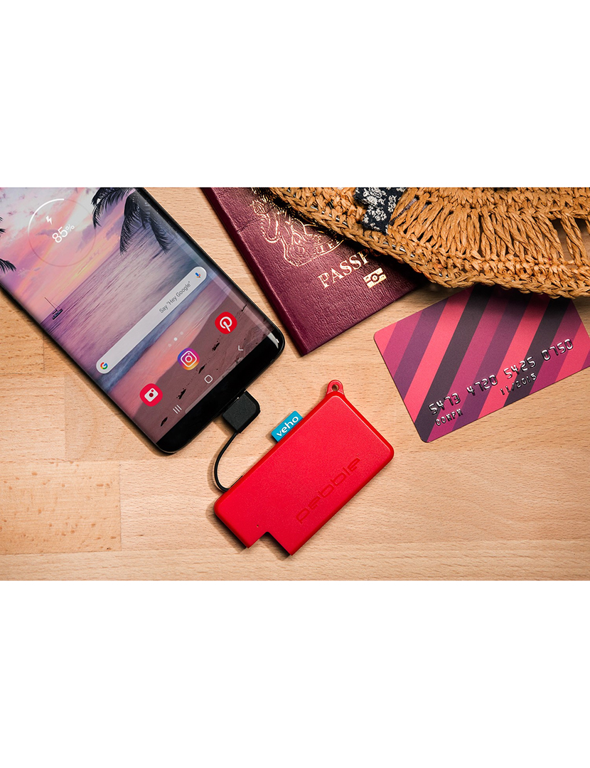 Powerbank Pokket 1000 mAh Vermelho