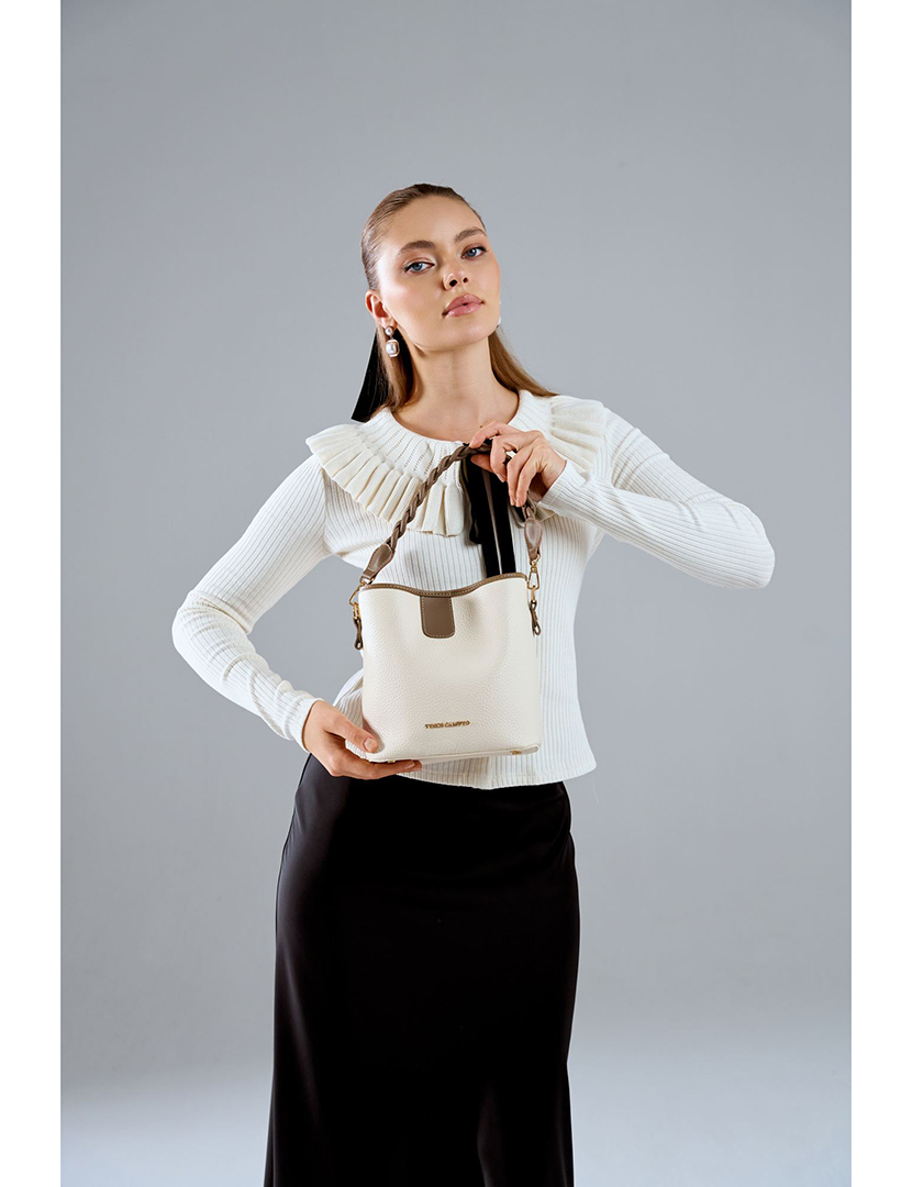 Mala de Mão Senhora Venice Bege e Castanho