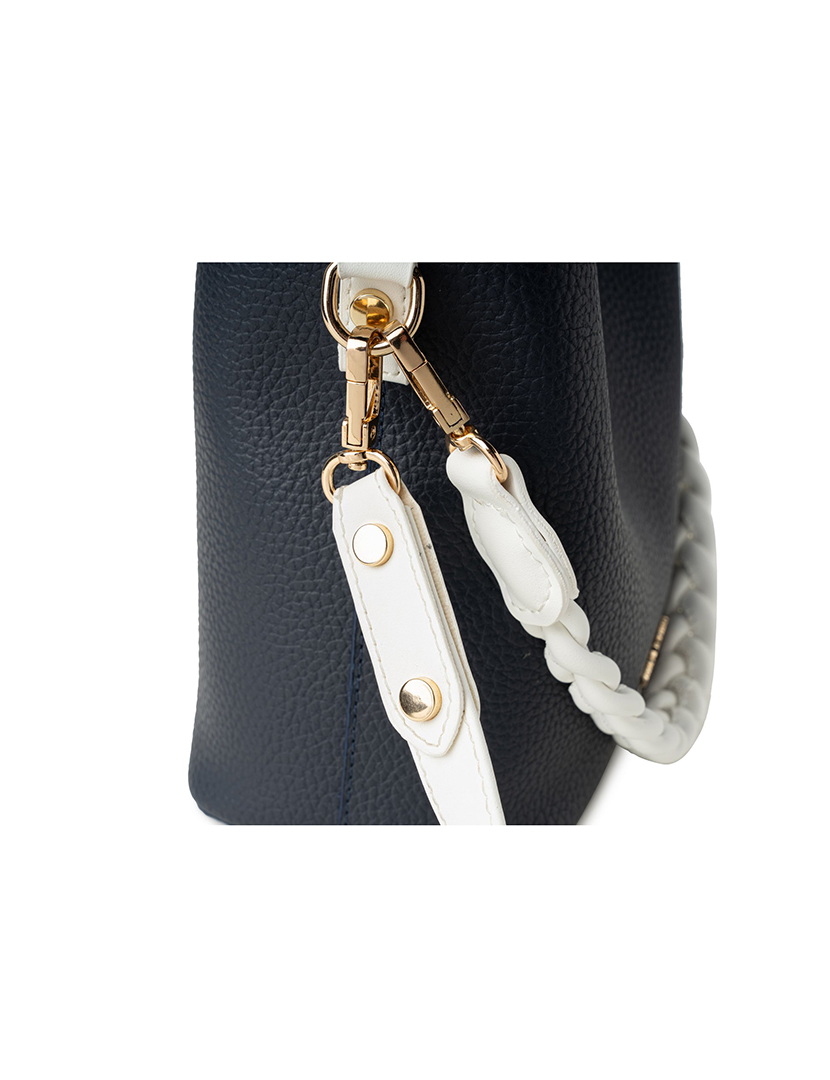 Mala de Mão Senhora Venice Azul Escuro e Branco