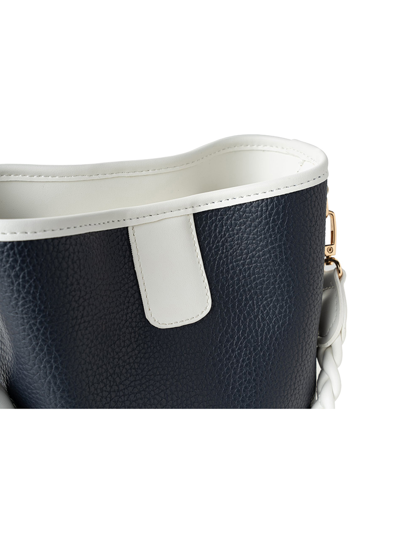 Mala de Mão Senhora Venice Azul Escuro e Branco