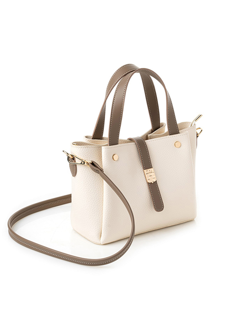 Mala de Mão Senhora Bellagio Bege e Castanho